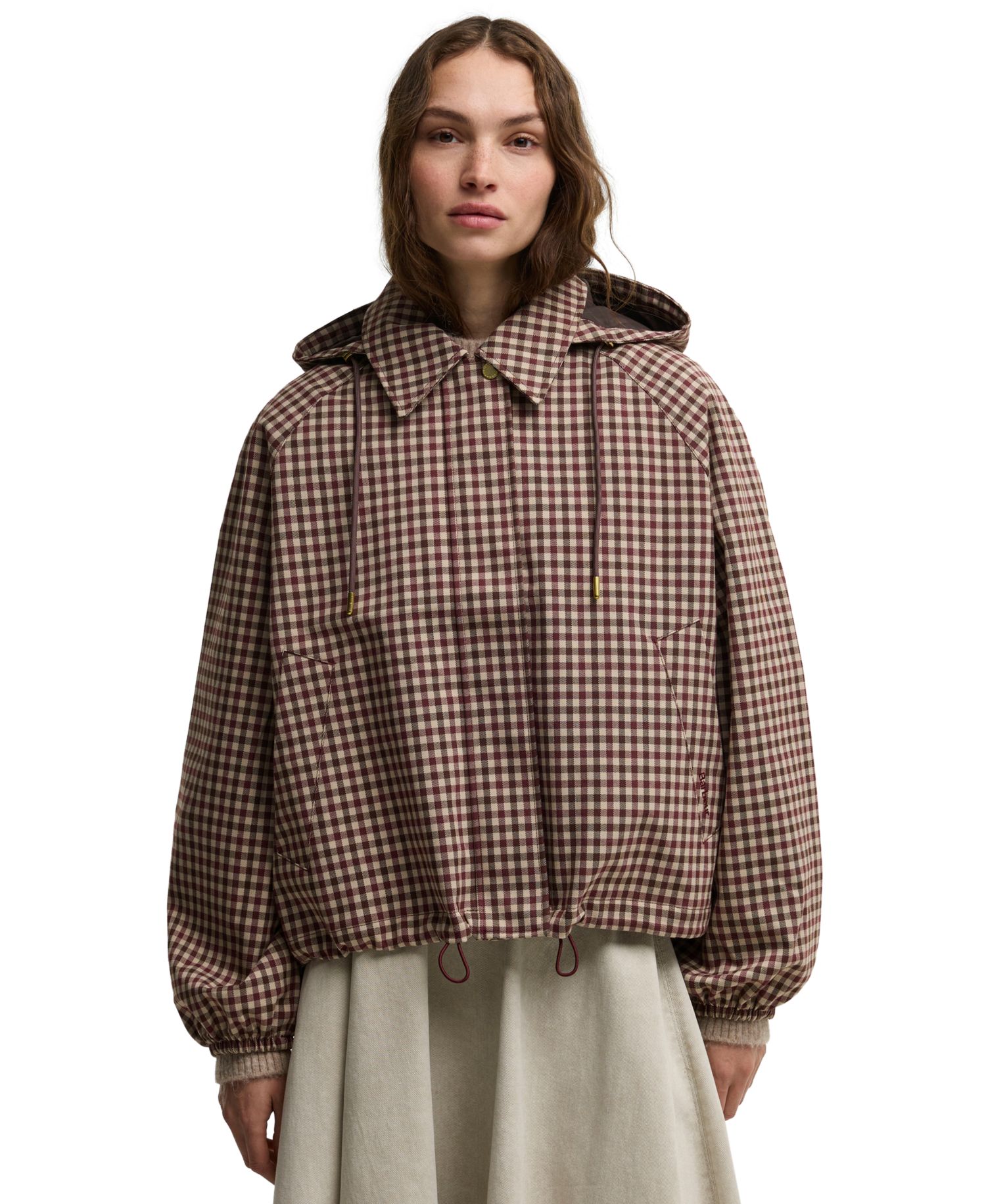 Women's Audrey Gingham Hooded Raincoat