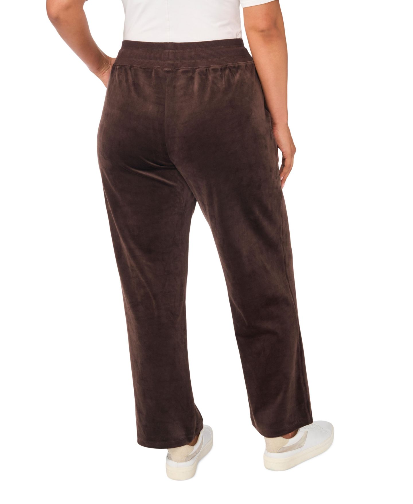 Женские брюки Vince Camuto Plus Size Velour Drawstring-Waist Straight-Leg, цвет: Какао — фото 4