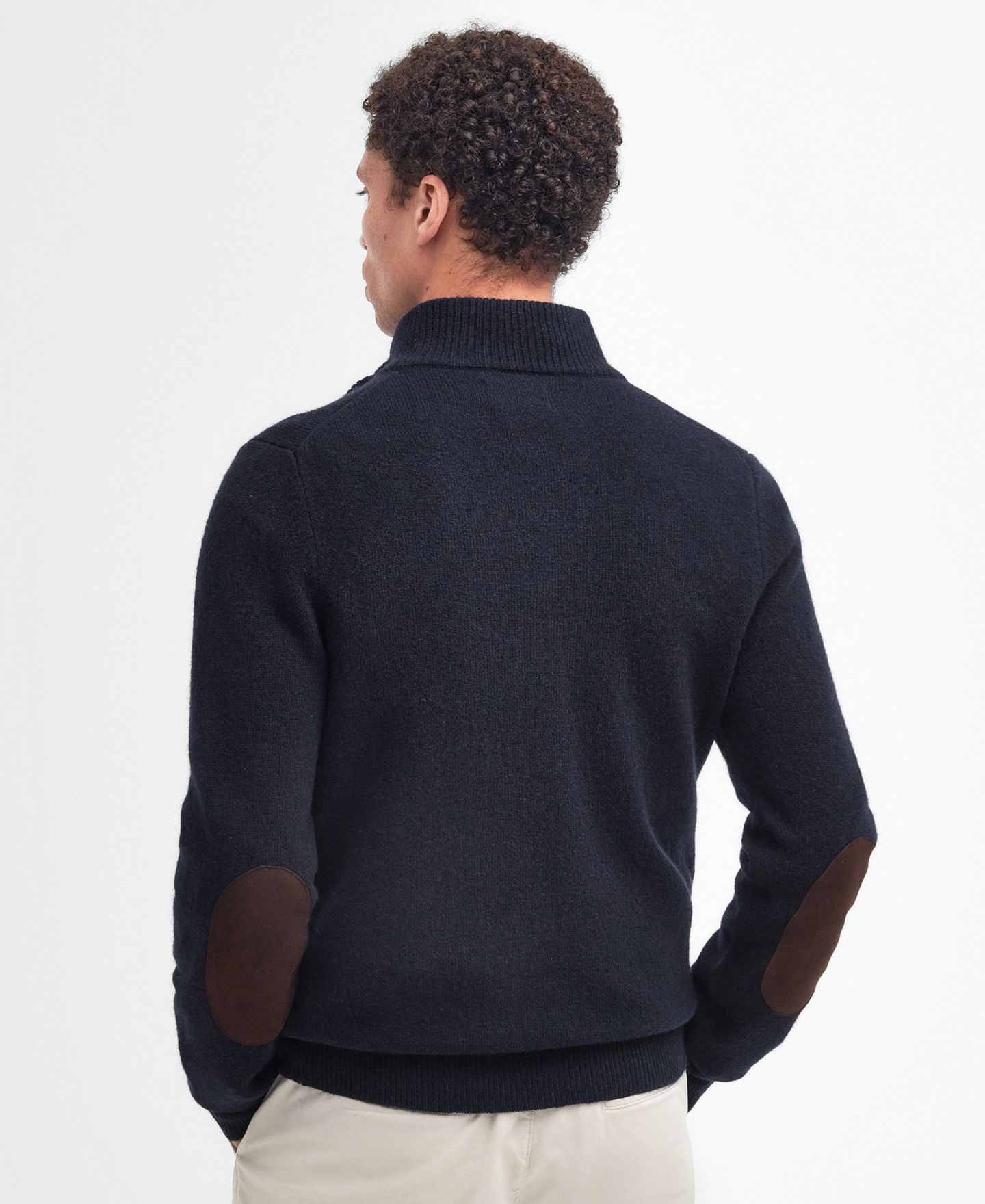 Мужской свитер Barbour Patch Half Zip Wool, цвет: Тёмно-синий — фото 4