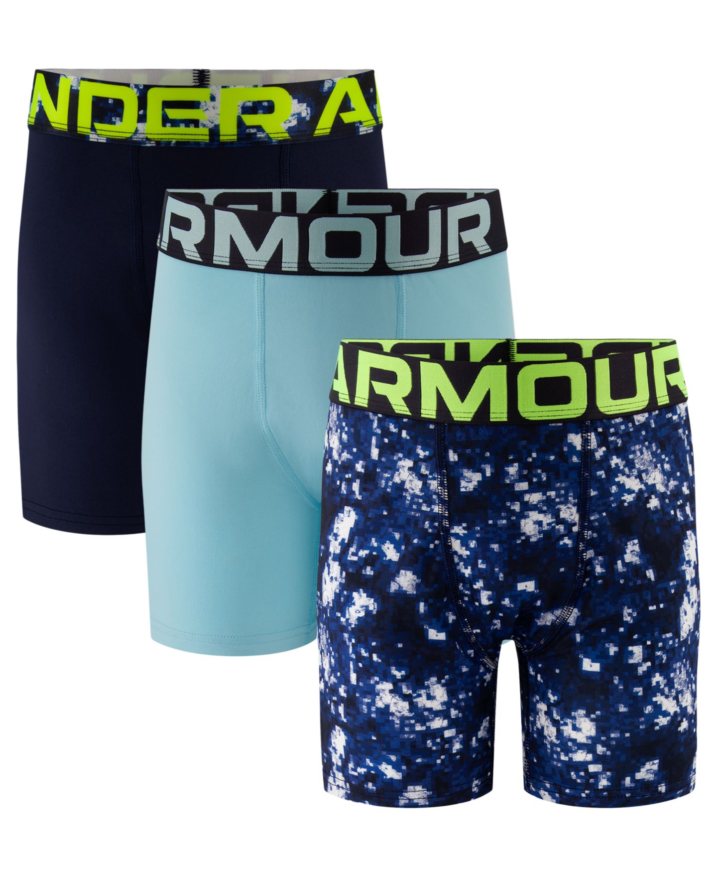 Трусы-боксеры Stretch HeatGear® Four-Way, 3 шт. — Under Armour, цвет: Светлый пастельный синий — фото 1