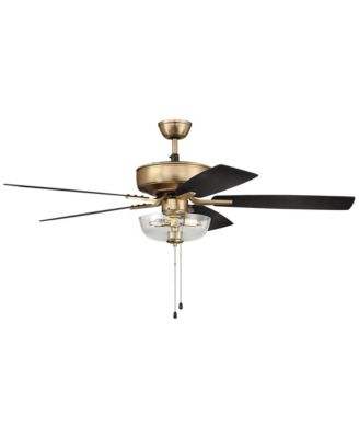 52 Pro Plus Satin Brass LED Pull Chain Ceiling Fan