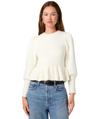 Women's Sloane Long-Balloon-Sleeve Peplum Sweater