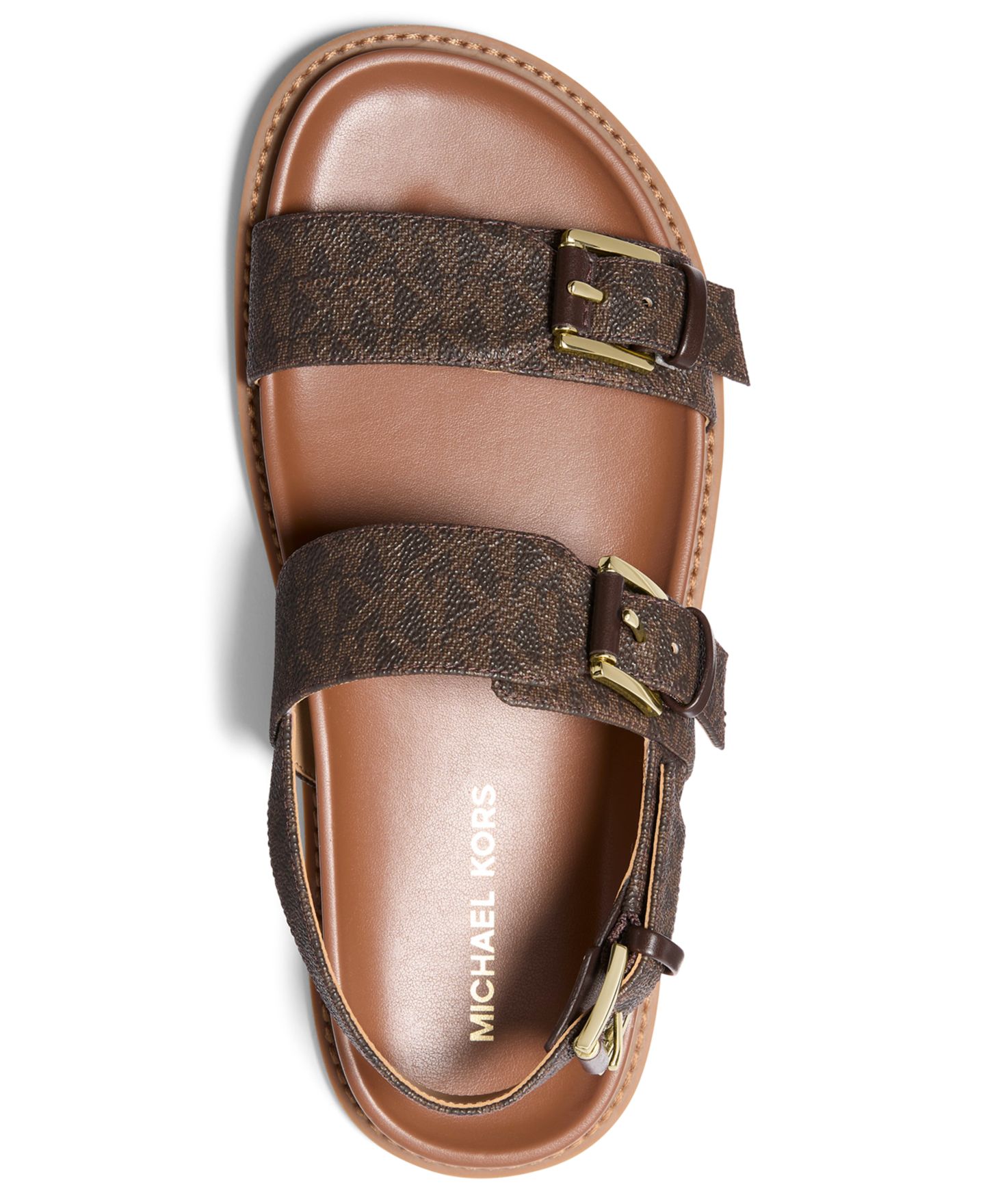 Женские сандалии Michael Kors Nia Footbed Flat, цвет: Коричневый — фото 3