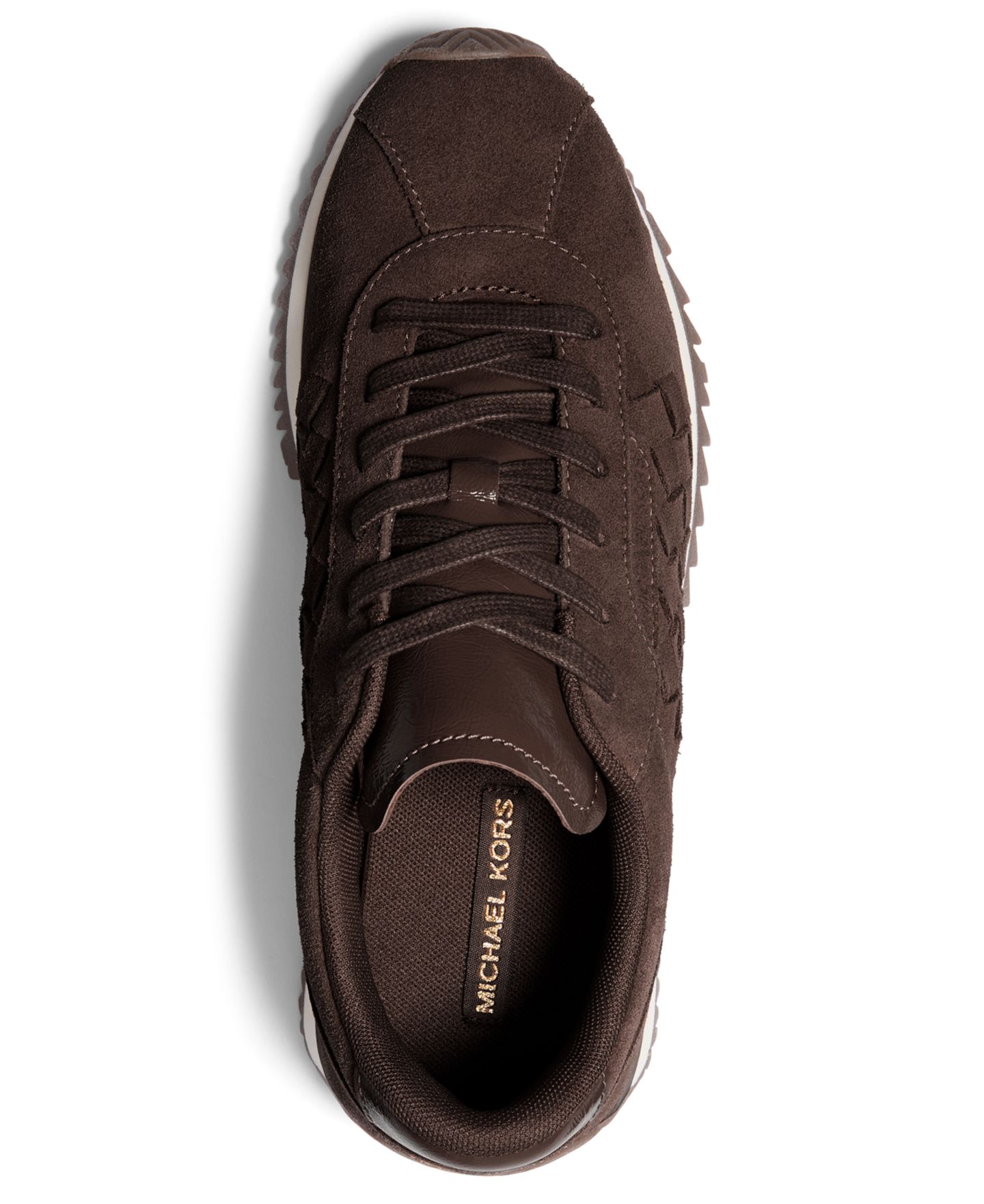 Женские кроссовки Michael Kors Rhodes Trainer Lace-Up, цвет: Шоколадный замшевый — фото 3