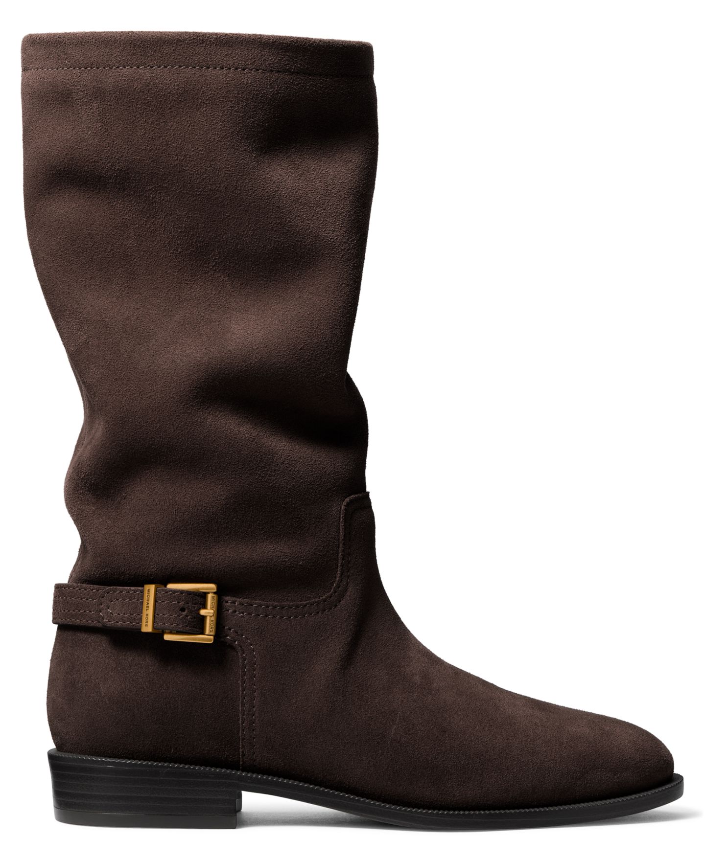 Женские ботинки Michael Kors Harleigh Mid-Shaft, цвет: Шоколадный замшевый — фото 2