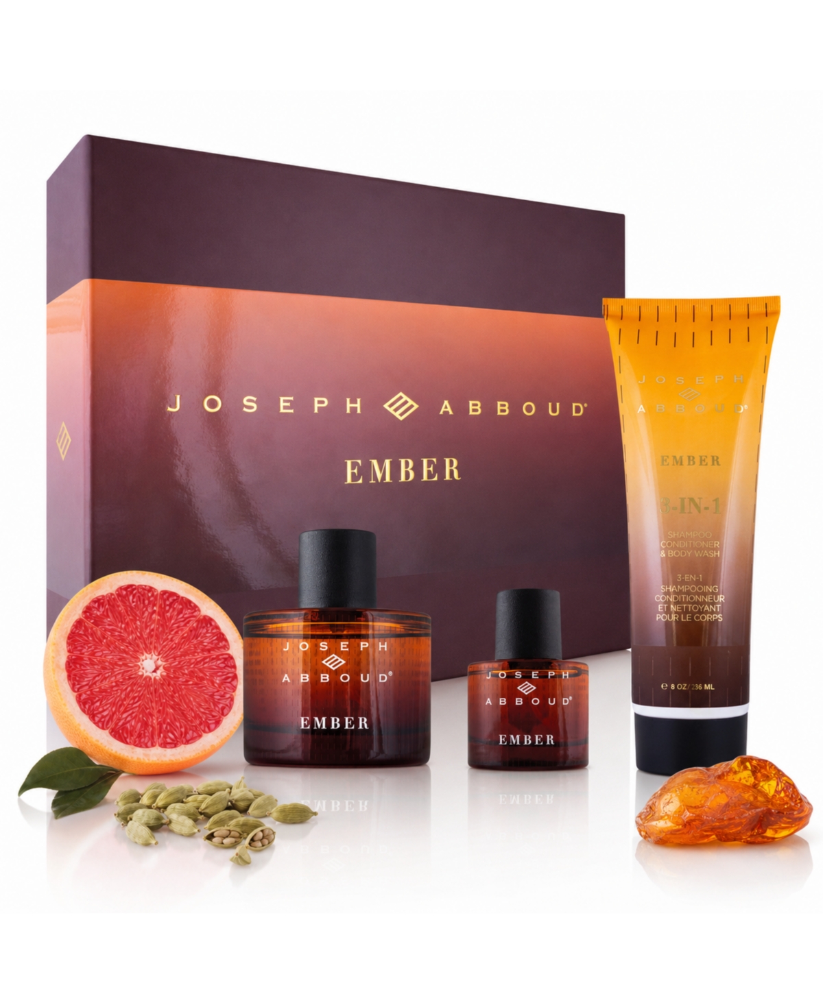 Joseph Abboud Men's 3 Piece Ember Eau de Parfum Gift Set