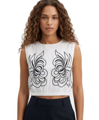 Women's Embroidered Sleeveless Top
