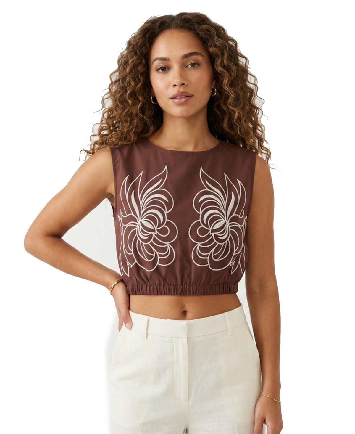 Joie Women's Embroidered Sleeveless Top