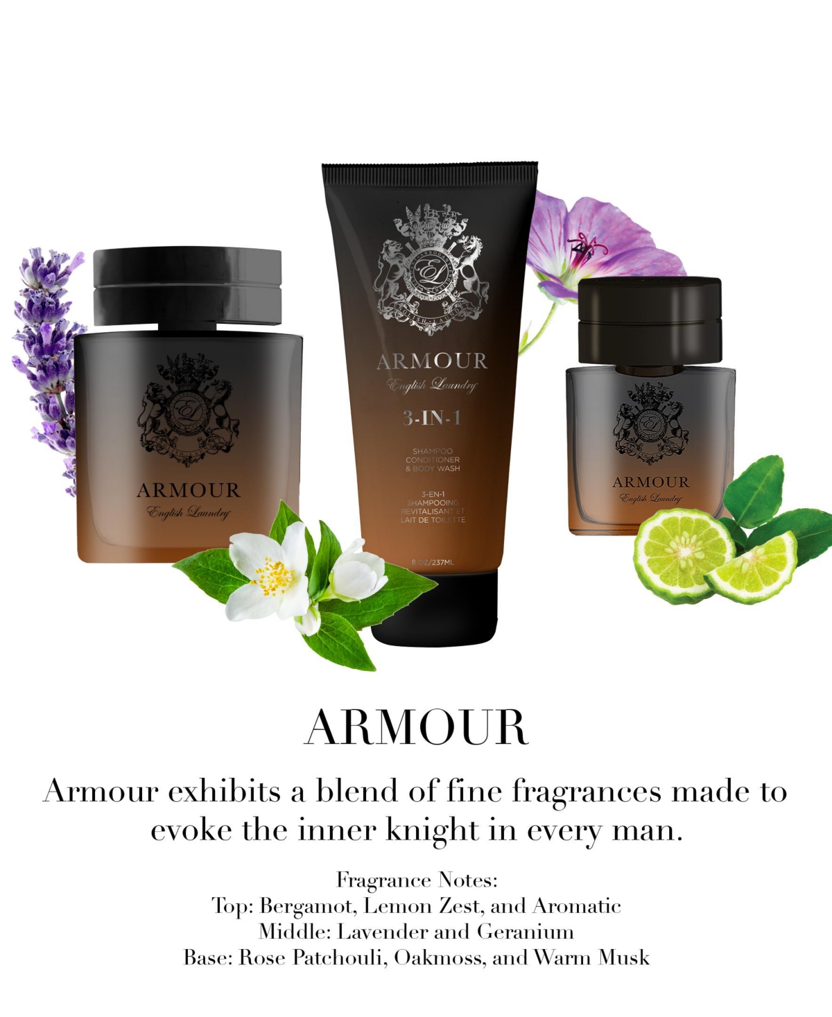 English Laundry Men's 3 Piece Armour Eau de Parfum Gift Set