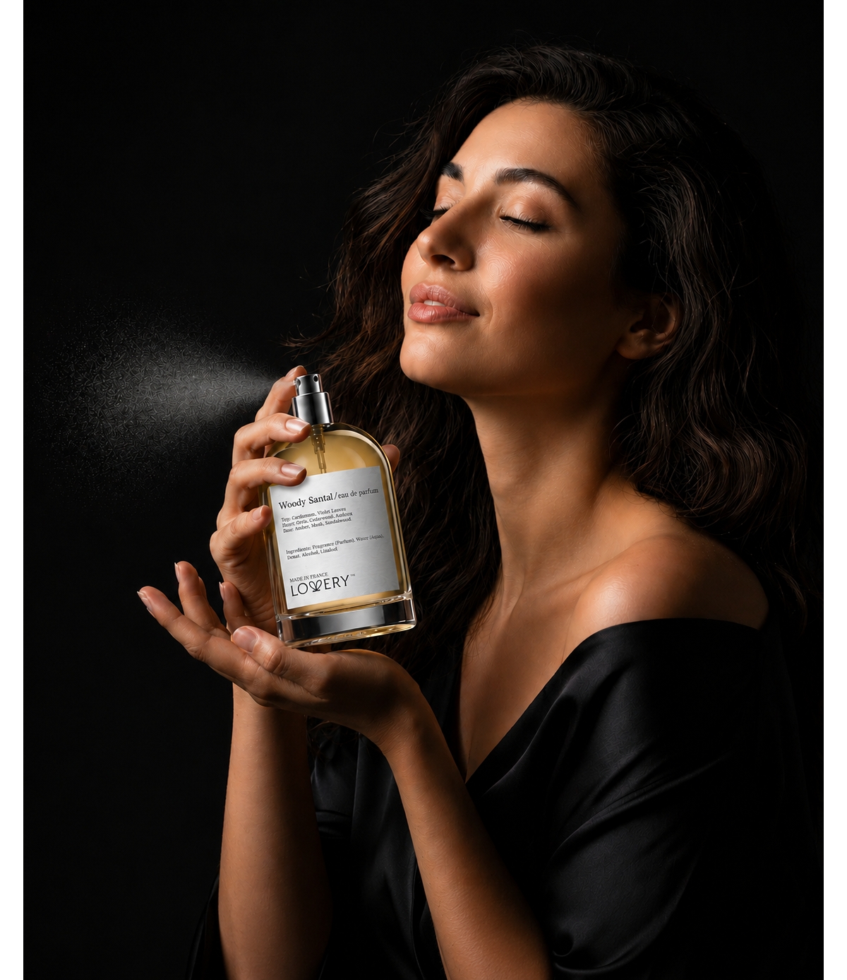 LoveryPlus Woody Santal Eau de Parfum 3pc Gift Set - 3.4fl oz Women Perfume Gift Set with 2 Mini Perfumes