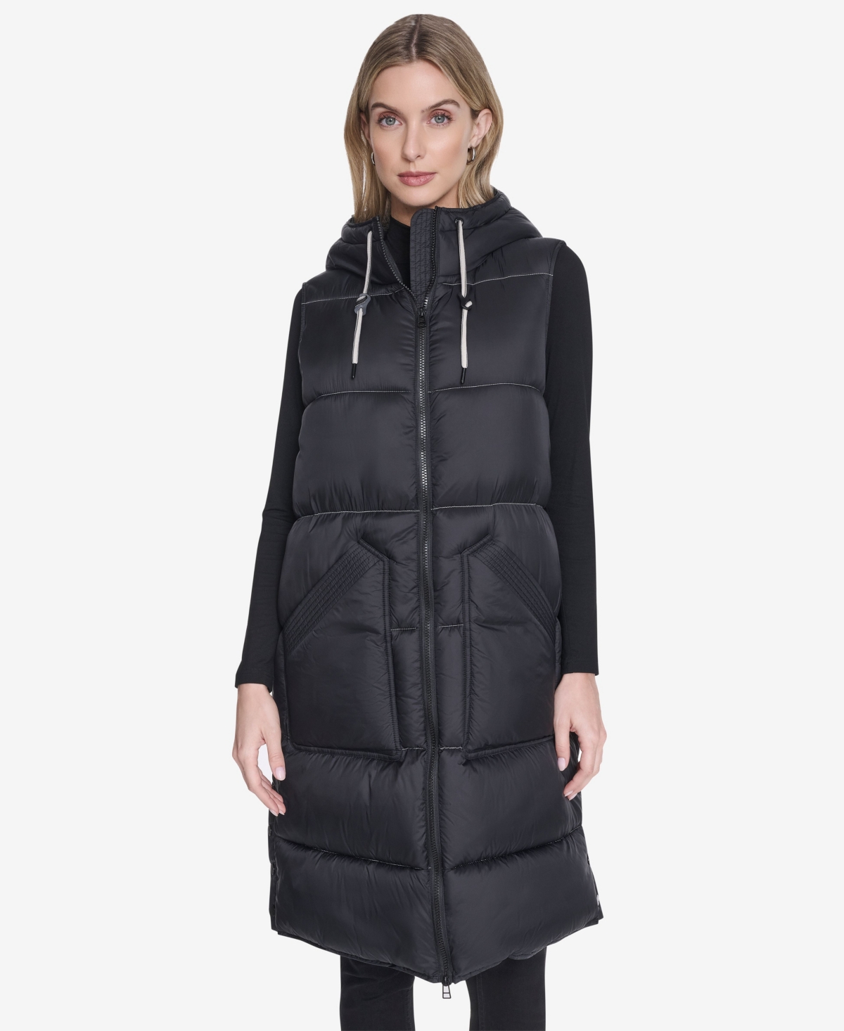 Andrew Marc Women's Kerr Horizontal Rail Quilted Matte Shell Puffer Vest