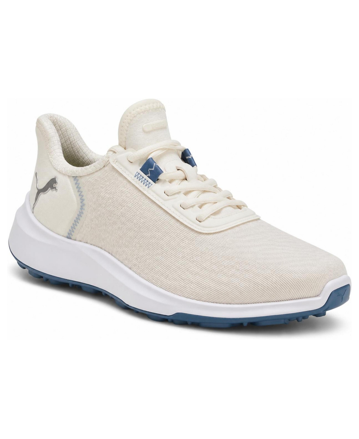 Puma Golf Men's Fusion Crush Sport Waterproof Spikeless Golf Shoes - Warm white/blue horizon