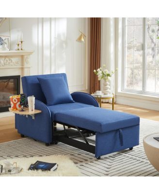  3-in-1 Convertible Sleeper Sofa Chair with USB and Foldable Table