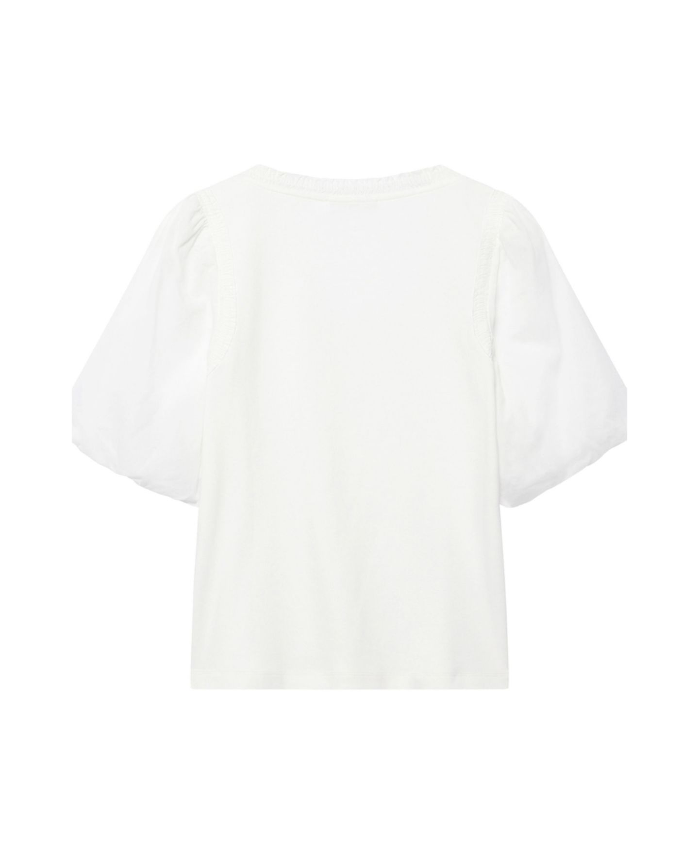 Женский топ Mint Velvet Puff-Sleeve Scoop-Neck with Trim Detailing, цвет: Слоновая кость — фото 2