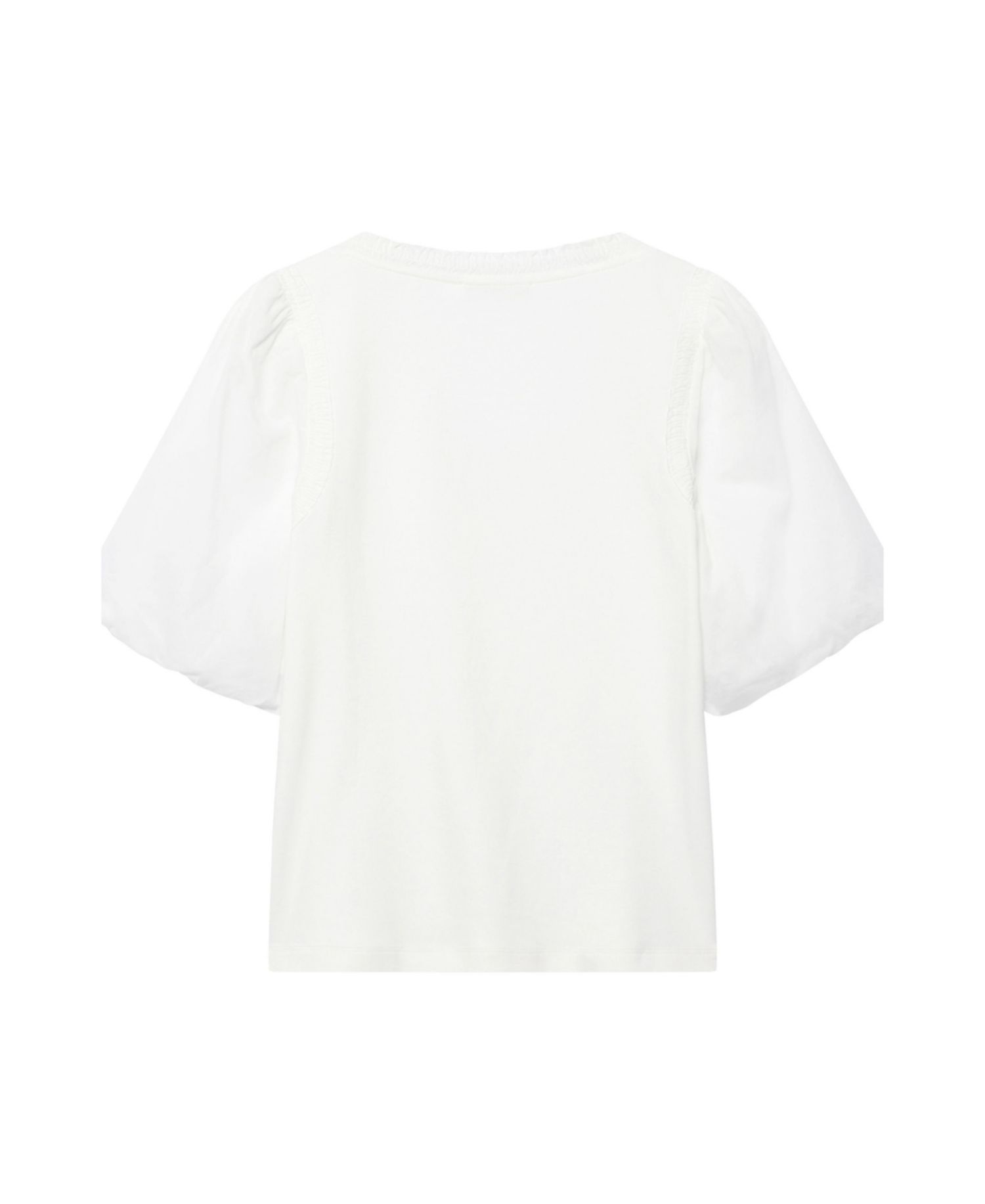 Women's Puff-Sleeve Scoop-Neck Top with Trim Detailing