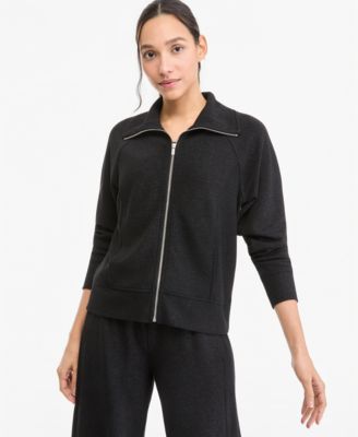 Women's Shine Ottoman-Rib Full Zip Mock Neck Jacket