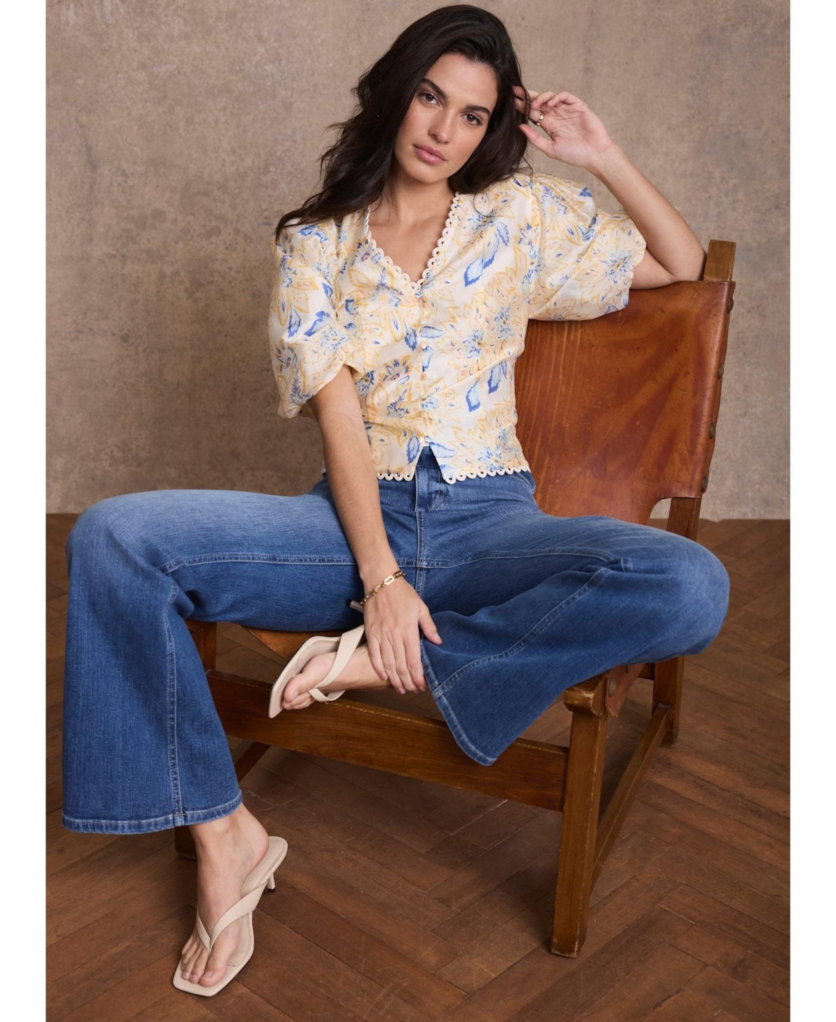 Mint Velvet Women's Floral Puff Sleeve Blouse