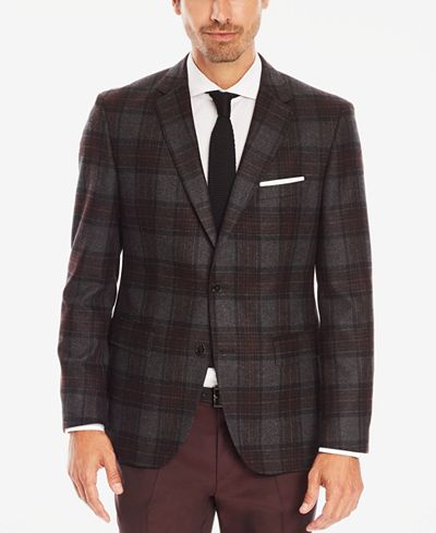 BOSS Men's Regular/Classic-Fit Plaid Sportcoat