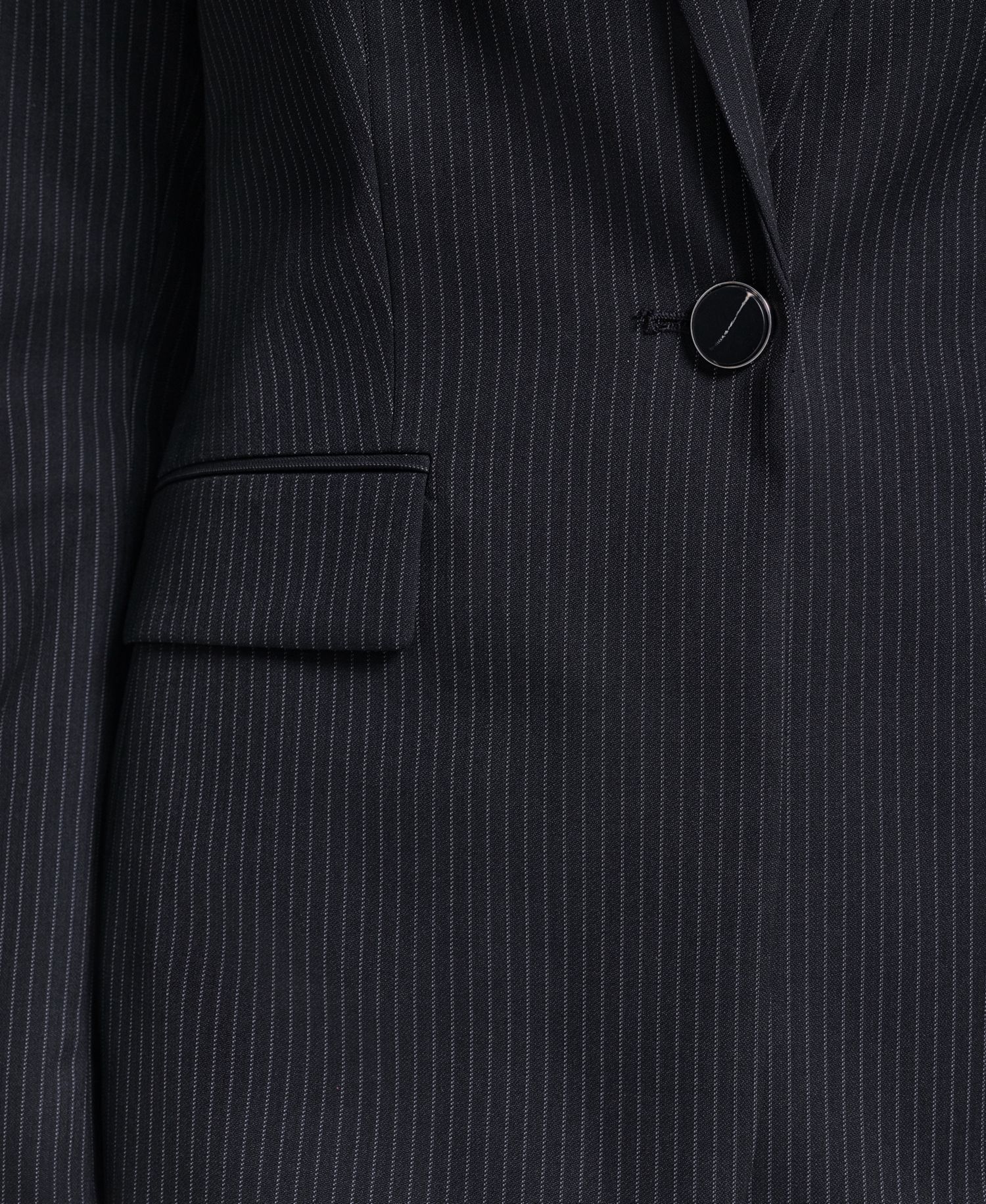 Women's Single Button Notch Collar Stripe Blazer