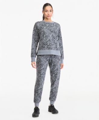 Women's Soft Paw Animal-Print Fleece Drawstring Joggers