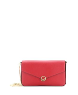 Small F Is Fendi Envelope Chain Clutch Leather