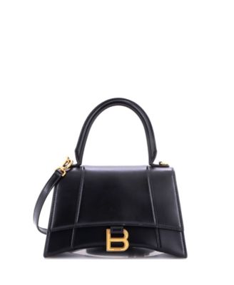 Small Hourglass Top Handle Bag Leather