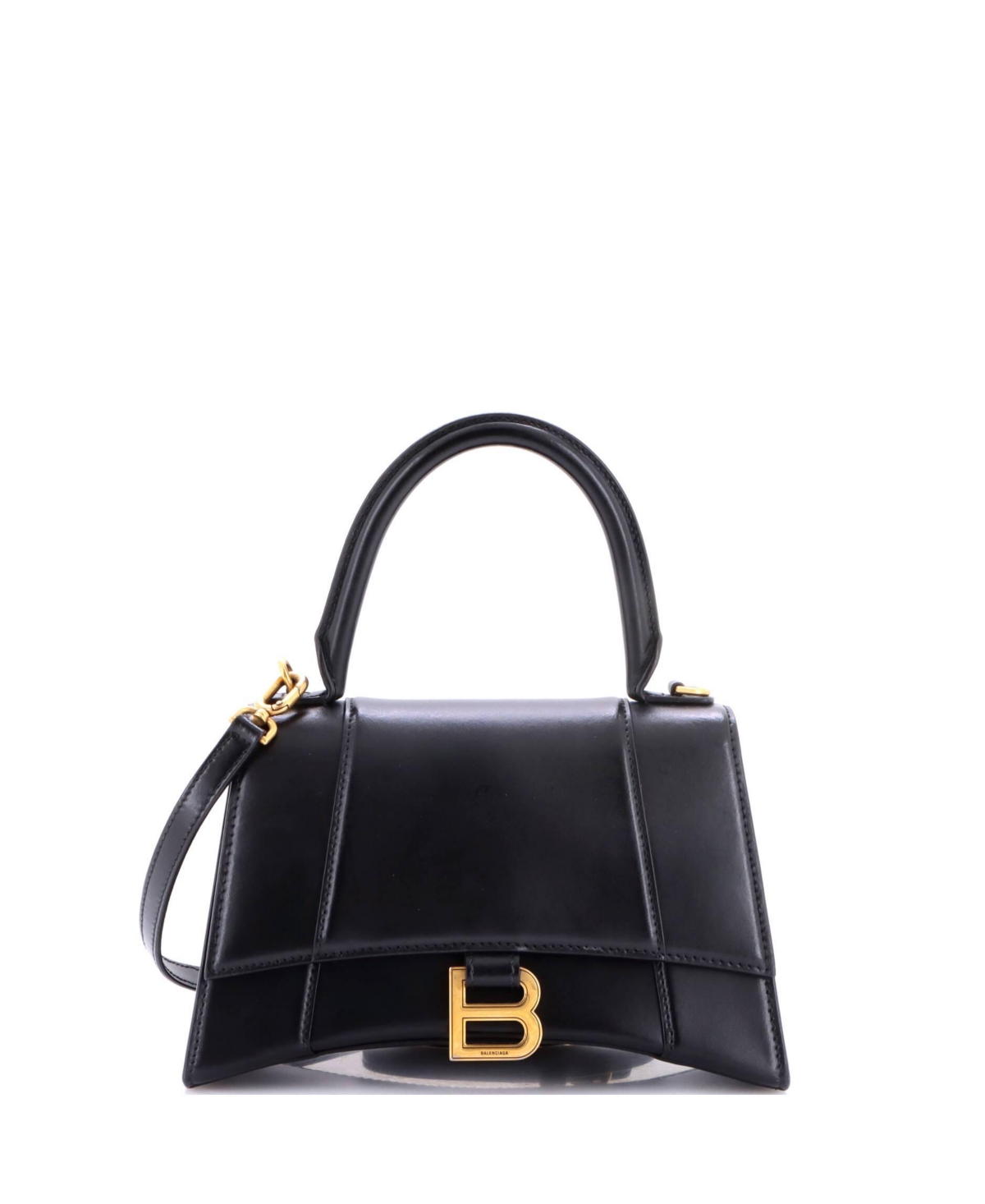 Pre-Owned Balenciaga Small Hourglass Top Handle Bag Leather - Black