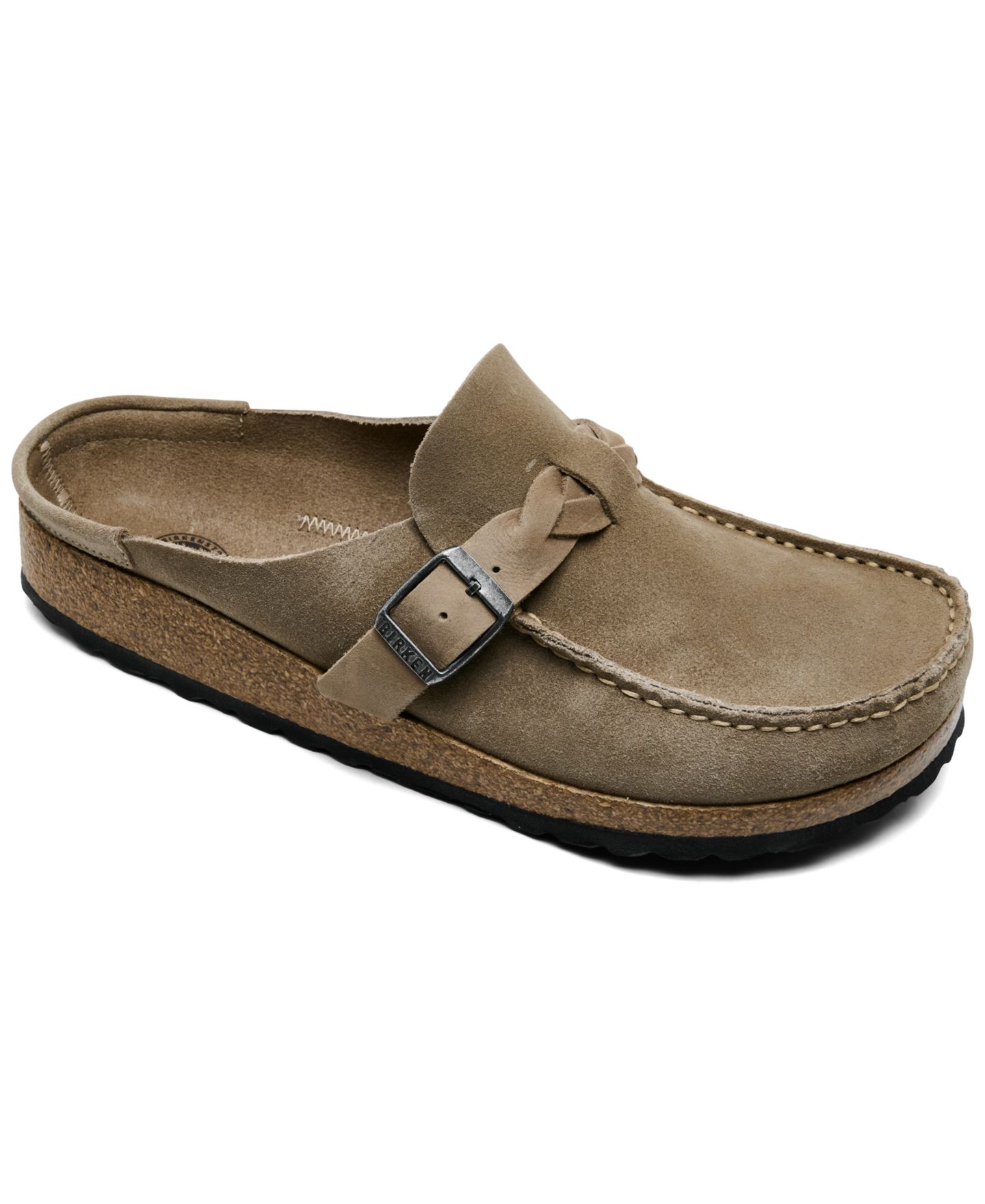 Женские сабо Birkenstock Buckley Braided Suede, цвет: Серо-коричневый — фото 1