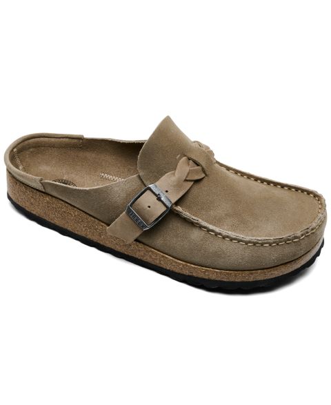 Женские сабо Birkenstock Buckley Braided Suede, цвет: Серо-коричневый