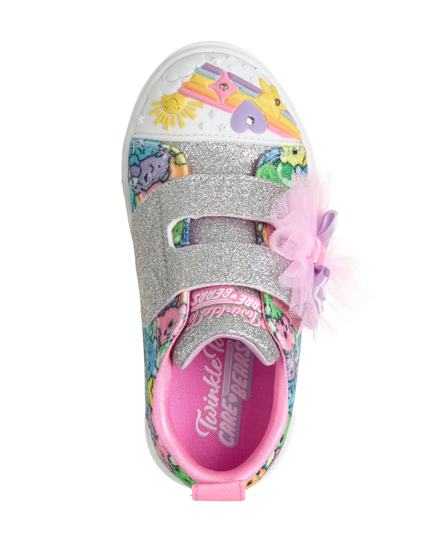 Детские кроссовки Skechers Twinkle Sparks Care Bears со светом для девочек, Finish Line, цвет: Серебристый / Разноцветный — фото 5