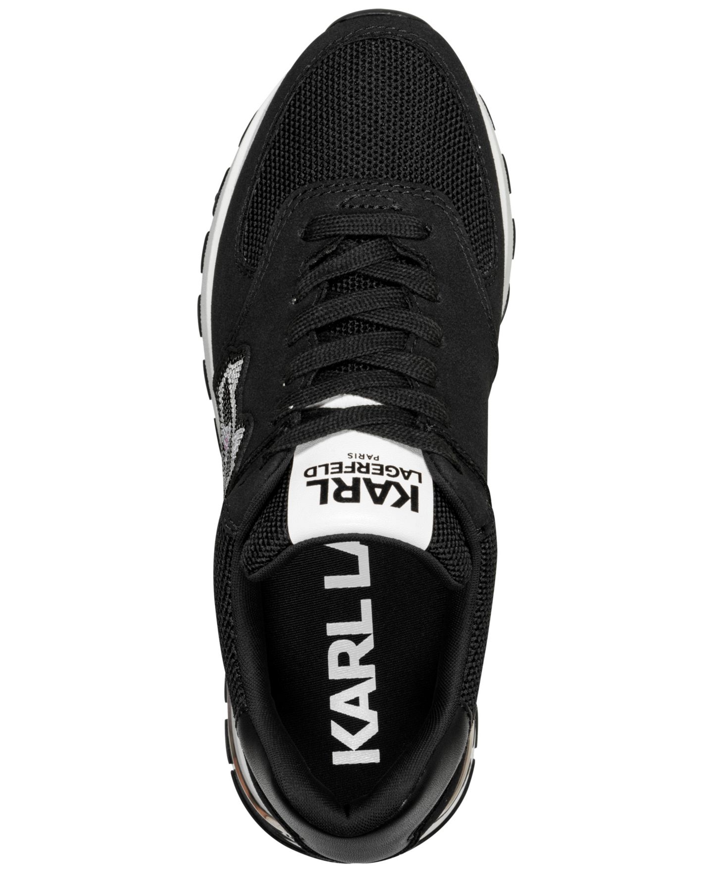 Женские кроссовки KARL LAGERFELD PARIS Mayu Lace-Up, цвет: Чёрный — фото 9