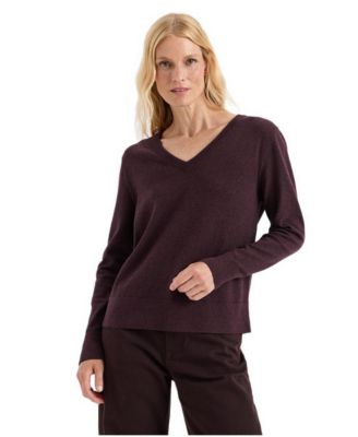 Women's Essential Long-Sleeve V-Neck Sweater