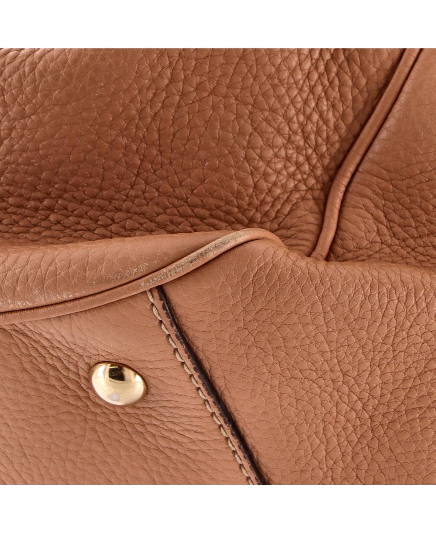 Large Bamboo Shopper Tote Leather