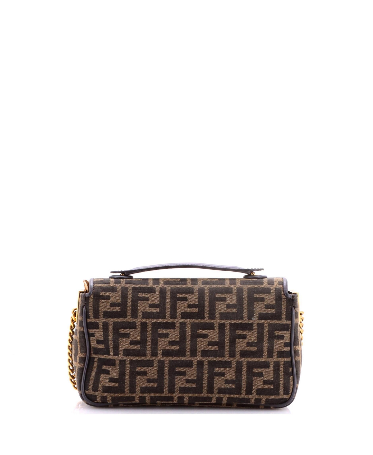 Pre-Owned Fendi Medium Midi Baguette Chain Bag Zucca Canvas