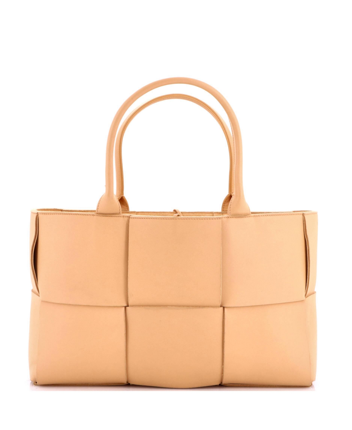 Pre-Owned Bottega Veneta Medium Arco Tote Maxi Intrecciato Leather - Natural