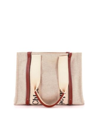 Medium Woody Tote Canvas with Leather