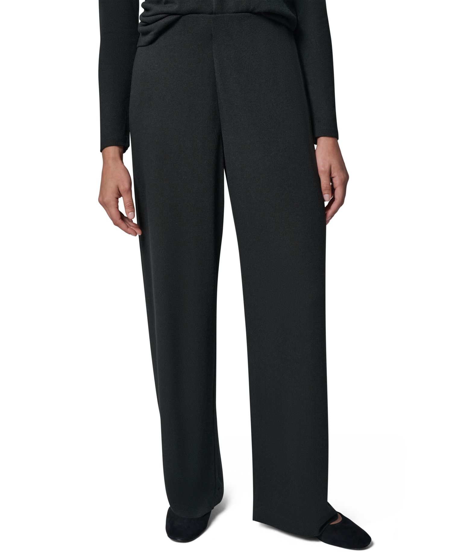 Women's Wide-Leg Flat Front Pull-On Pants
