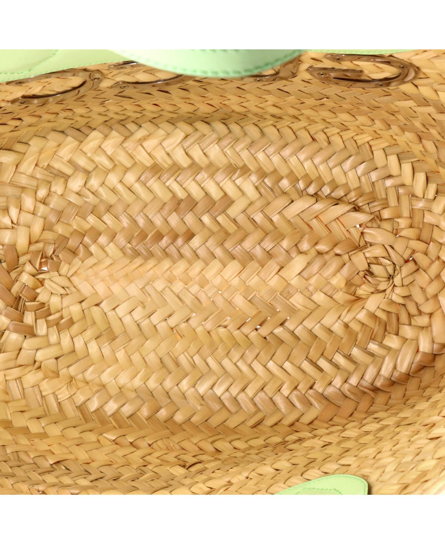 Small Logo Open Tote Woven Raffia