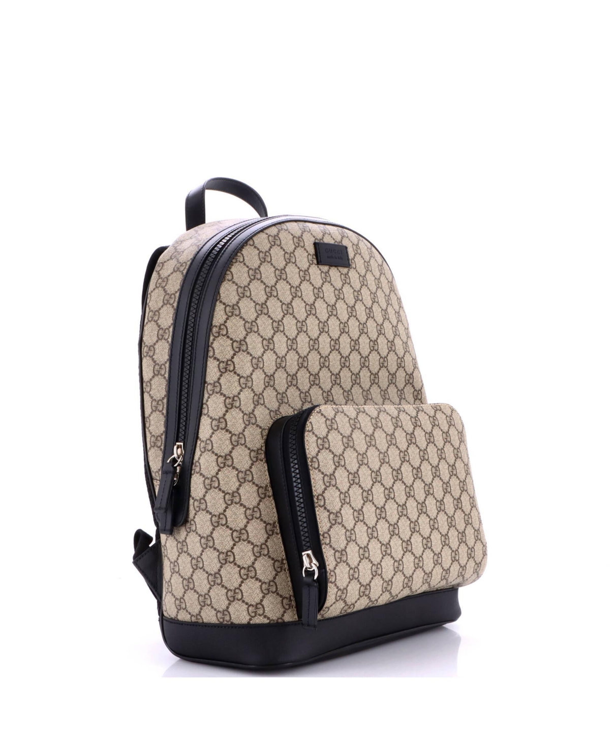 Pre-Owned Gucci Medium Zip Pocket Backpack Gg Coated Canvas