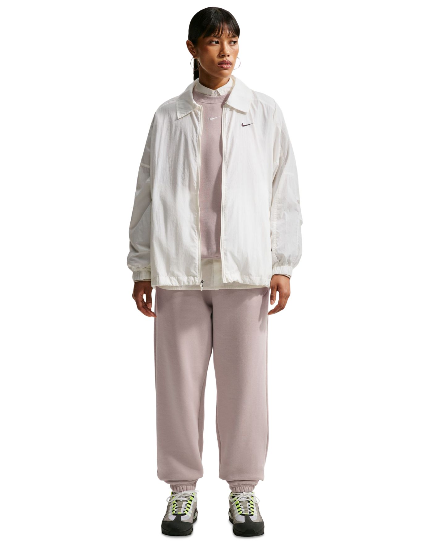Женские толстовки Nike Studio Fleece Medium Weight Oversized Sweatshirt, цвет: Кремовый / Молочный — фото 1