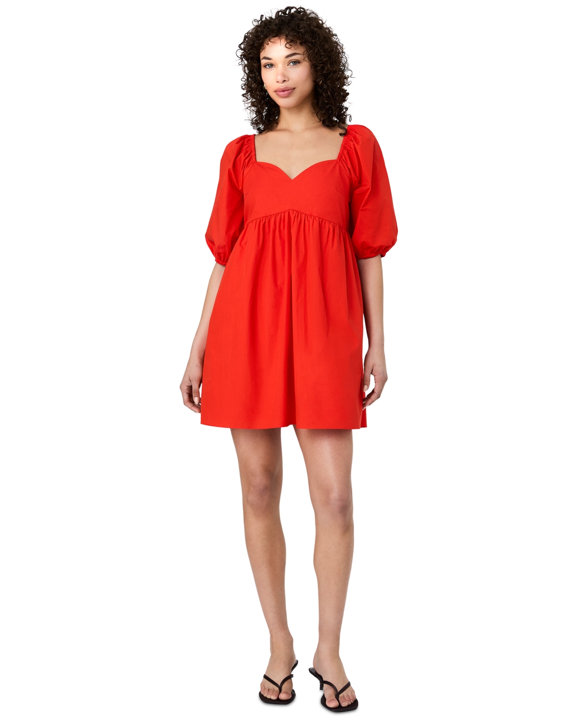 French Connection Women's Puff-Sleeve Sweetheart Neck Mini Dress