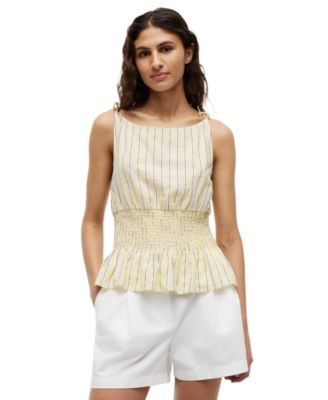 Women's Smocked Shoulder-Tie Top