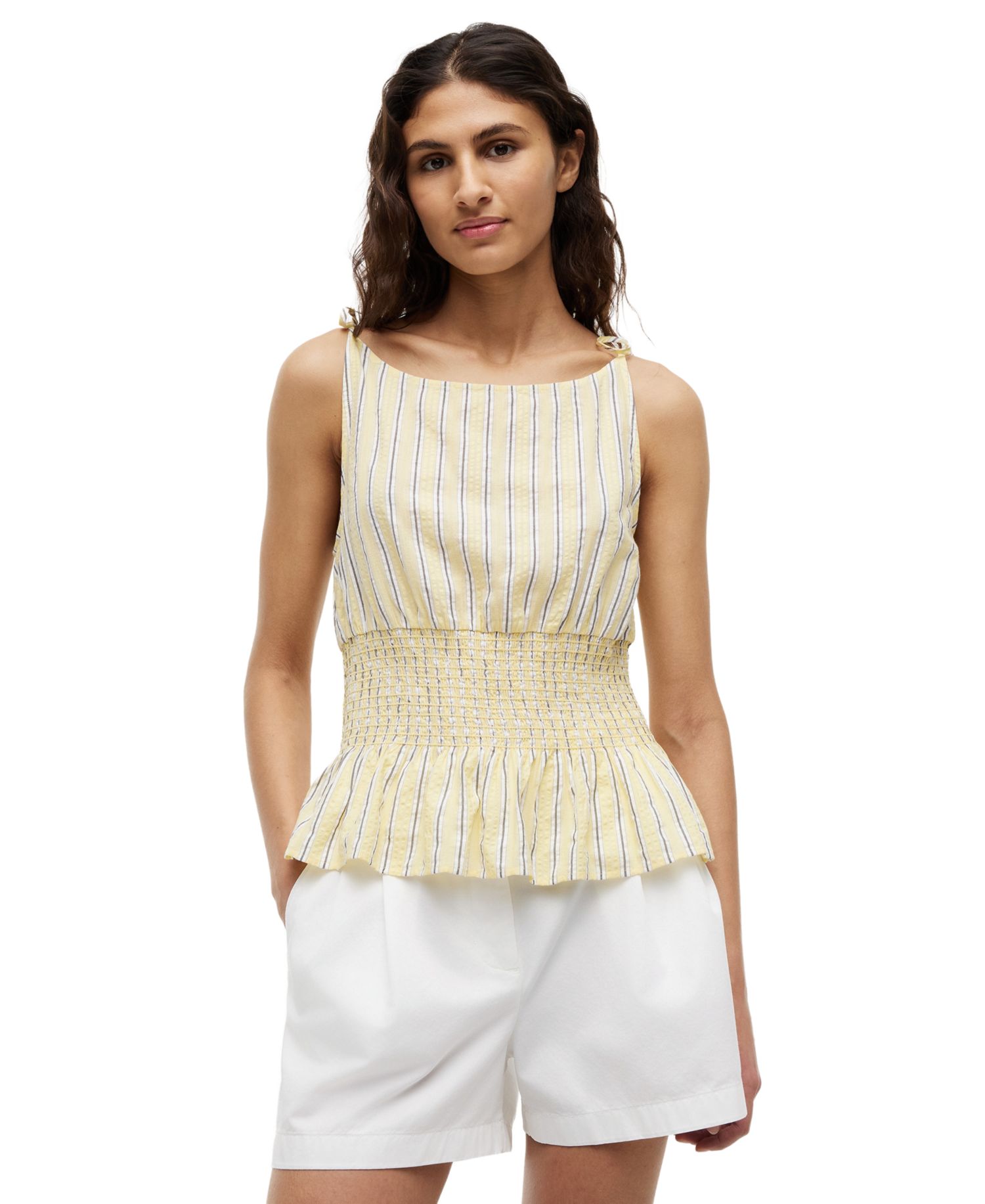 Women's Smocked Shoulder-Tie Top