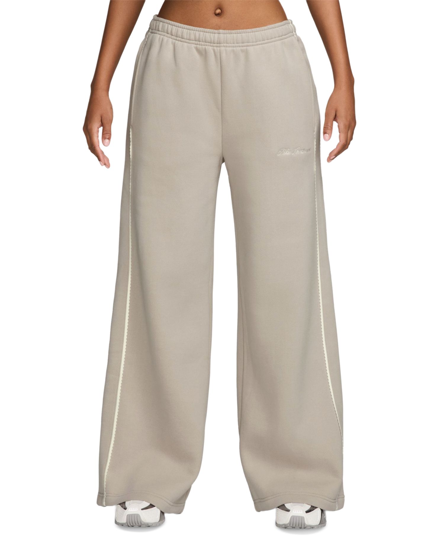 Women's Studio Fleece Mid-Rise Wide-Leg Scallop Pants