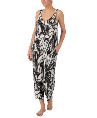 Women's Sleepwear Sleeveless Tank Top and Crop Pants, 2-Piece Set
