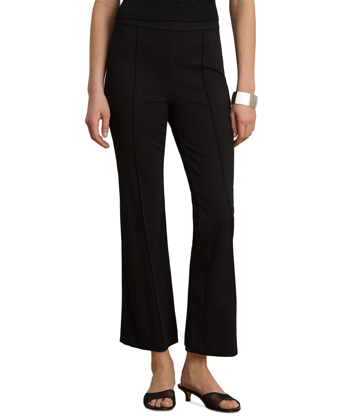 Женские брюки Lauren Ralph Lauren Petite Twill Flare Ankle, цвет: Чёрный — фото 1