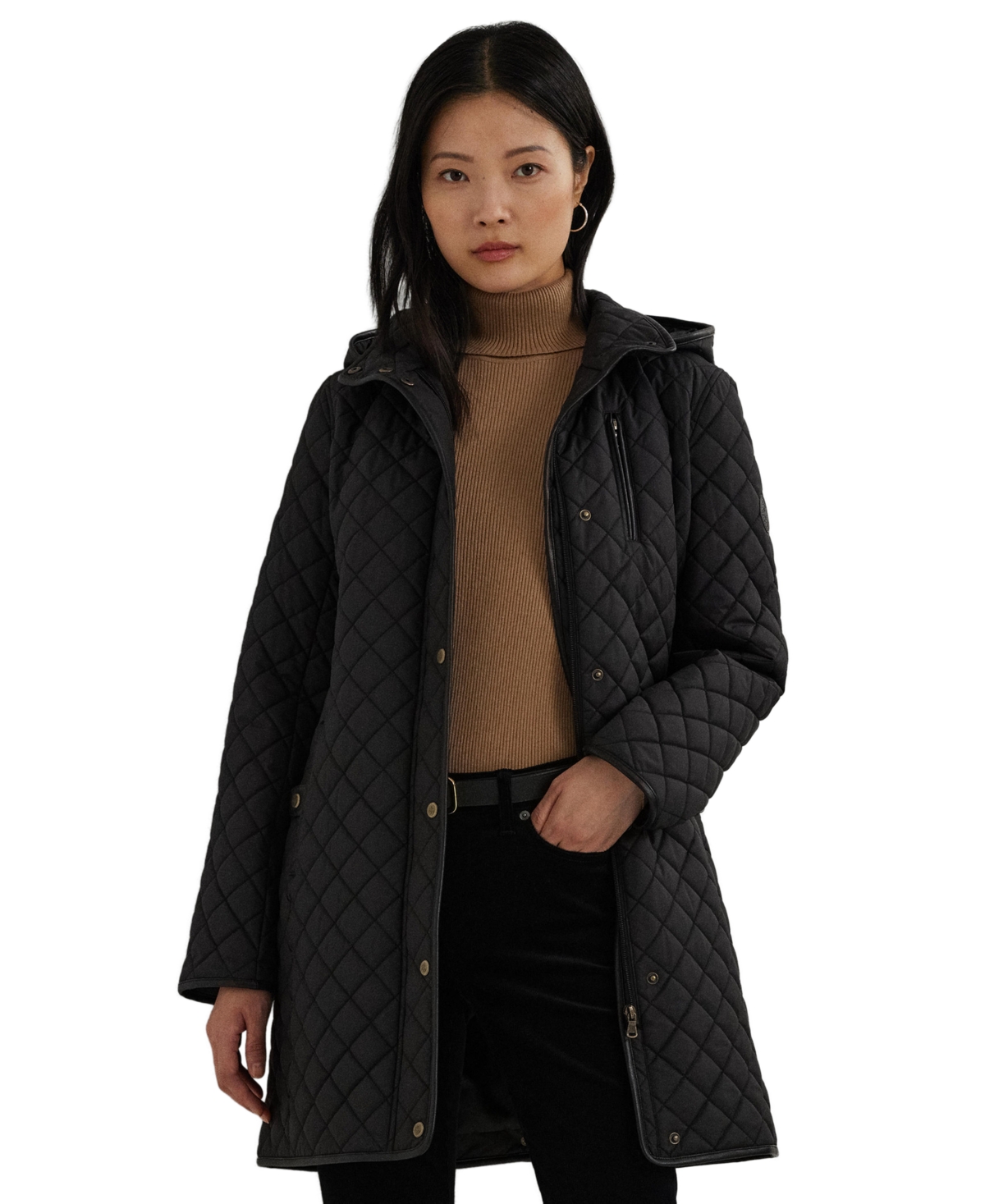 Lauren Ralph Women's Hooded Quilted Coat