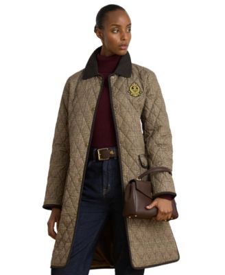 Women's Quilted Glen Plaid Print Lightweight Jacket