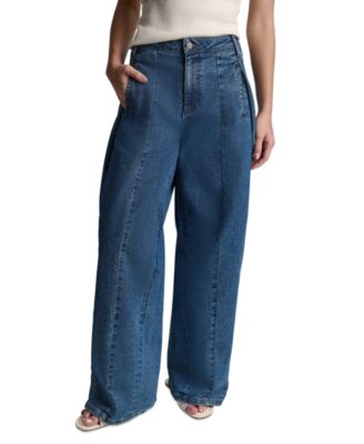 Women's Wide-Leg Loose-Fit Seamed Jeans