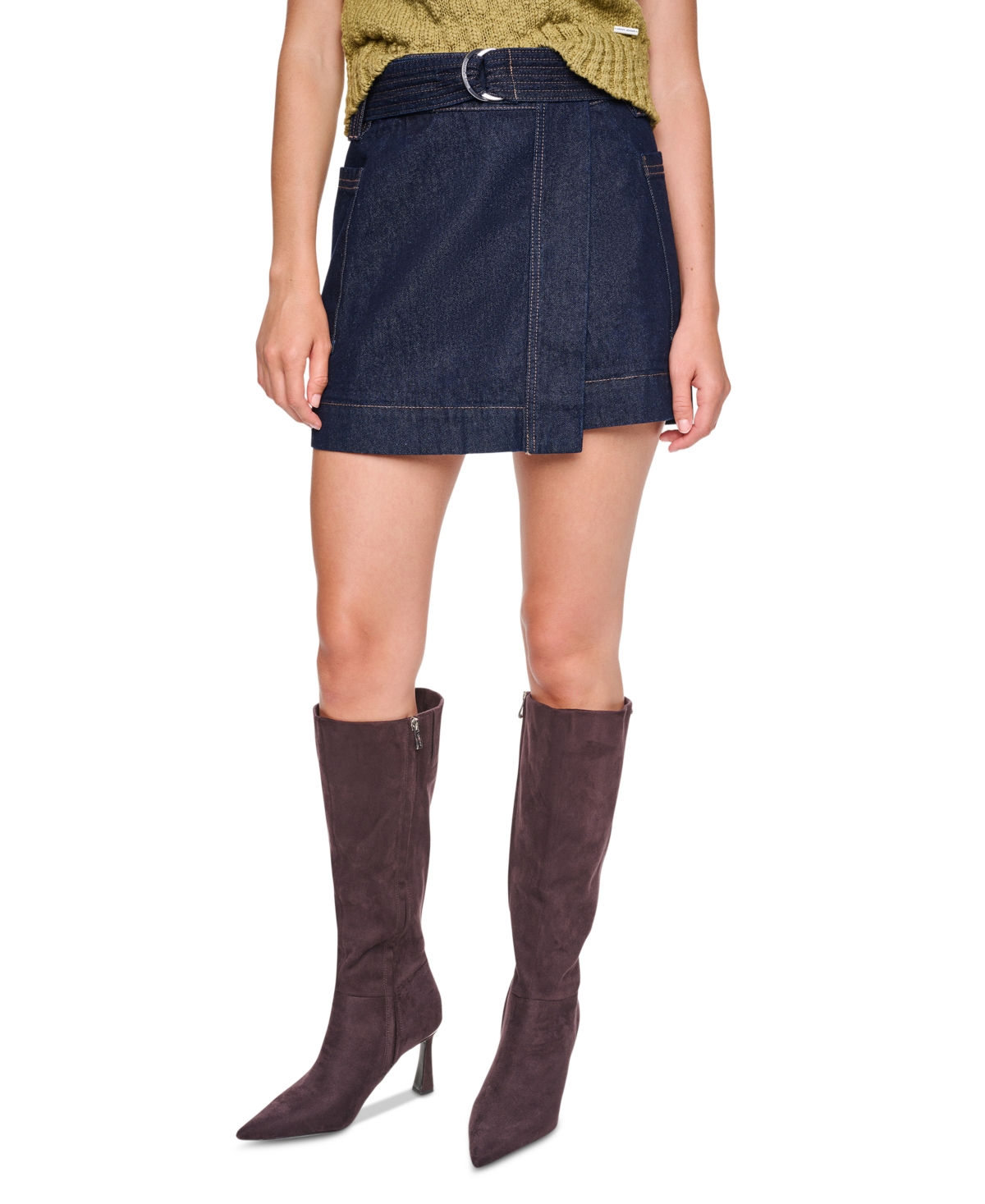 Dkny Jeans Women's A-Line High-Rise Denim Mini Skirt